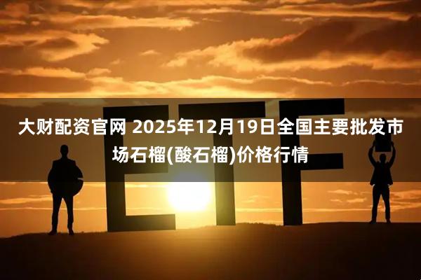 大财配资官网 2025年12月19日全国主要批发市场石榴(酸石榴)价格行情