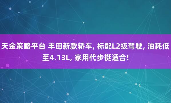 天金策略平台 丰田新款轿车, 标配L2级驾驶, 油耗低至4.13L, 家用代步挺适合!